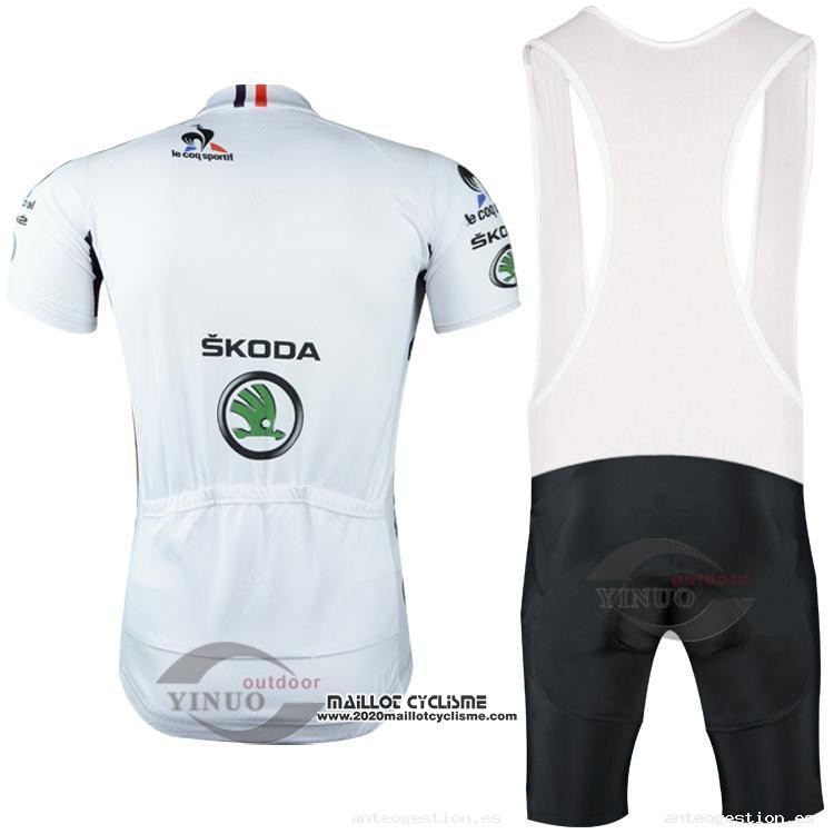 2015 Maillot Ciclismo Tour de France Blanc Manches Courtes et Cuissard